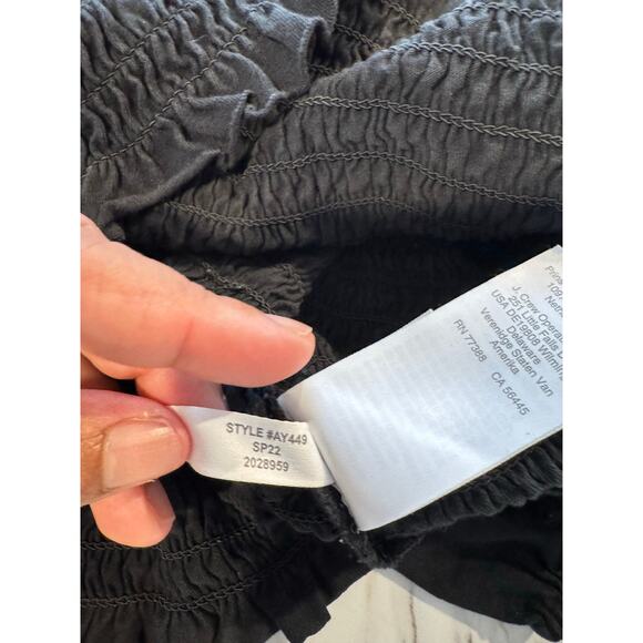 J.Crew Womens Smocked Broken-in Jersey Cropped Top Black SIZE XL - Picture 3 of 7